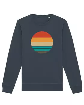 Толстовка wat? Apparel Retro sunset ocean, цвет India Ink Grey