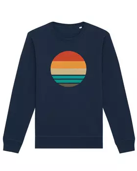 Толстовка wat? Apparel Retro sunset ocean, темно-синий