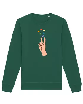 Толстовка wat? Apparel Spread love, цвет Bottle Green