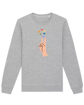 Толстовка wat? Apparel Spread love, цвет Grau meliert