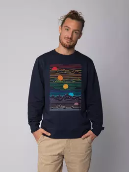 Толстовка wat? Apparel Sun And Moon, темно-синий