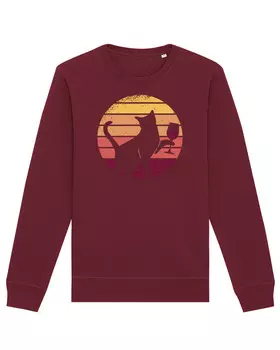 Толстовка wat? Apparel Sunset Katze & Rotwein, цвет Weinrot