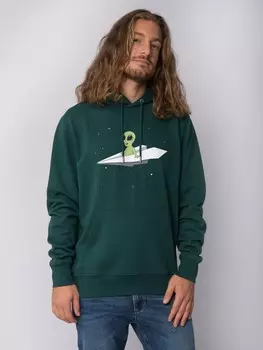 Толстовка wat? Apparel Sweatshirt Alien on a paper plane, цвет Glazed Green