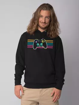 Толстовка wat? Apparel Sweatshirt Retro Joystick, черный