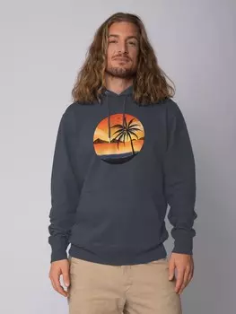 Толстовка wat? Apparel Sweatshirt Sunset on palm beach, цвет India Ink Grey