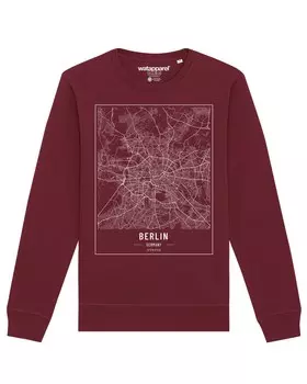 Толстовка Watapparel City maps Berlin Landkarte, бордовый