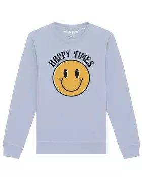 Толстовка Watapparel Happy times smiley emoji, светло-синий