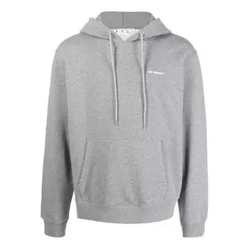 Толстовка wave outline diagonal slim hoodie 'grey marl' Off-White, серый