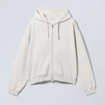 Толстовка Weekday Boxy Mid-weight Zip-up, светло-пыльно-серый