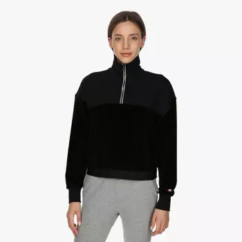 Толстовка велюровая женская микс на полумолнии Champion, черный