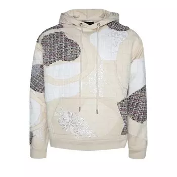 Толстовка Who Decides War Tweed Patchwork Hooded Sweatshirt, белый