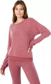 Толстовка Wildfox Baggy Beach Jumper Sweatshirt in Vintage Varsity Jersey, цвет Dry Rose