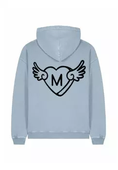 Толстовка WINGS BACK EMBROIDERY UNISEX VINTAGE - Hoodie Mira Paris, сине-серый