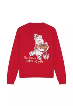 Толстовка WINNIE THE POOH THE BEARER OF CHRISTMAS GIFTS PRINT Disney, красный