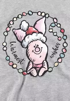Толстовка WINNIE THE POOH WARMEST CHRISTMAS WISHES FROM PIGLET PRINT Disney, серый