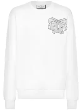 Толстовка Wire Frame из джерси Philipp Plein, белый