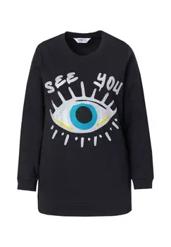 Толстовка WITH DECORATIVE EYE PATTERN Angel of Style, черный