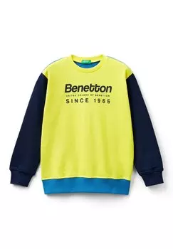 Толстовка WITH LOGO PRINT United Colors of Benetton, светло-желтого