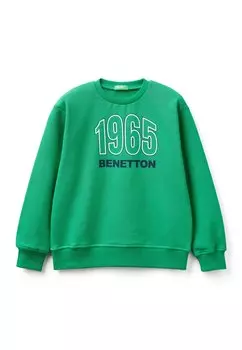 Толстовка WITH LOGO PRINT United Colors of Benetton, зеленый