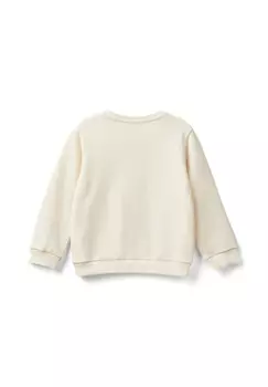 Толстовка WITH PETAL LOOK APPLIQUE United Colors of Benetton, белый