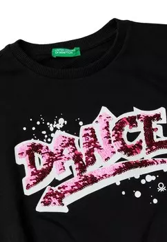 Толстовка WITH SEQUINS United Colors of Benetton, черный