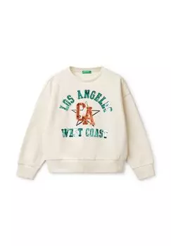 Толстовка WITH SEQUINS United Colors of Benetton, белый