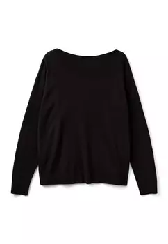 Толстовка WITH TUBULAR EDGE BOAT NECK United Colors of Benetton, черный