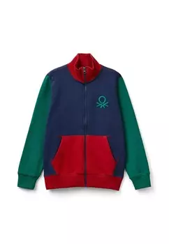 Толстовка WITH ZIPPER United Colors of Benetton, темно-синий