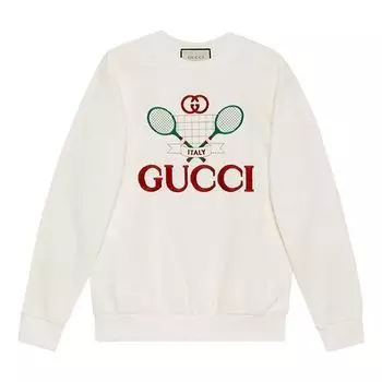 Толстовка (WMNS) Gucci Cotton Tennis Racket Print Sweatshirt For Ivory 469250-XJBIY-9381