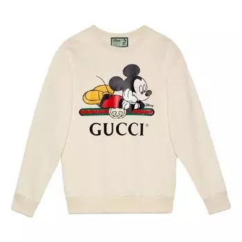 Толстовка (WMNS) Gucci x Disney Co-Branded Oversized Mickey Mouse Pattern Sweater For Beige 469250-XJB8C-9230, кремовый