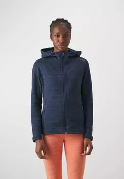 Толстовка WOMAN JACKET FIX HOOD CMP, цвет blue melange/sky