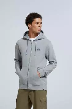 Толстовка Woody из органического материала на молнии для тренировок в тренажерном зале и для бега Animal, серый