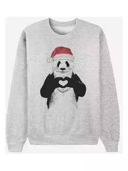 Толстовка WOOOP Sweatshirt Santa Panda, серый