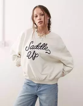 Толстовка Wrangler Saddle Up свободного кроя в винтажном белом цвете