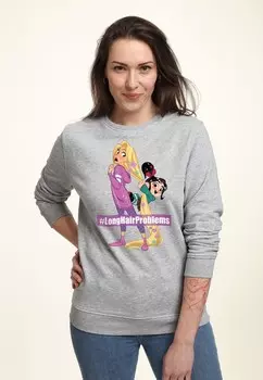 Толстовка WRECK-IT RALPH 2 LONG HAIR RAPUNZEL VANELLOPE Disney, цвет Mottled Light Grey