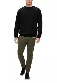 Толстовка, вышивка логотипа, ребристые манжеты, мужская QS, цвет Grey Black