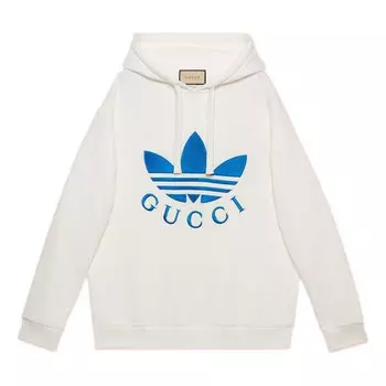 Толстовка x adidas hoodie 'white blue' Gucci, белый