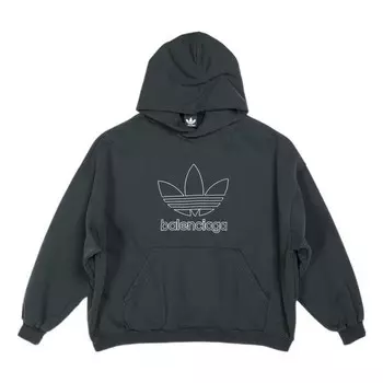 Толстовка x adidas logo oversized hoodie 'green white' Balenciaga, зеленый