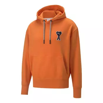 Толстовка x ami hoodie 'orange' Puma, оранжевый