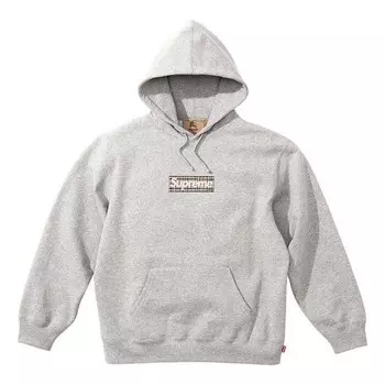 Толстовка x burberry box logo hooded sweatshirt 'grey white' Supreme, серый