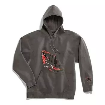 Толстовка x cactus jack by travis scott washed suede hoodie 'iron grey' Air Jordan, серый