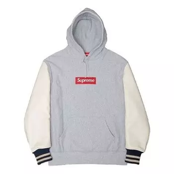 Толстовка x junya watanabe comme des garons man box logo hoodie 'grey white red' Supreme, серый