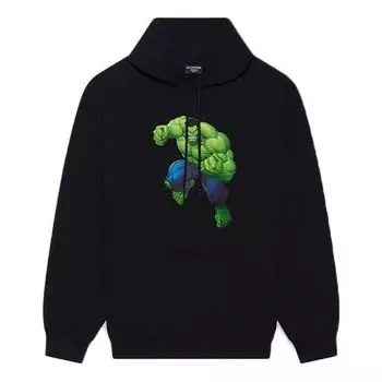 Толстовка x marvel hulk hoodie medium fit 'black' Balenciaga, черный