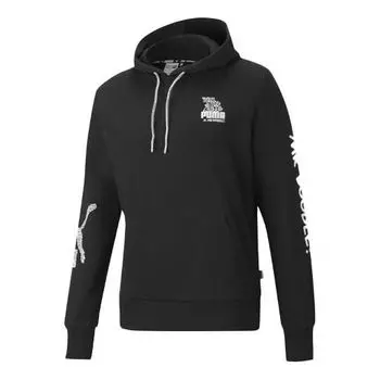 Толстовка x mr doodle hoodie 'black white' Puma, черный