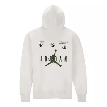Толстовка x off-white mj hoodie 'white black forest gree' Air Jordan, белый