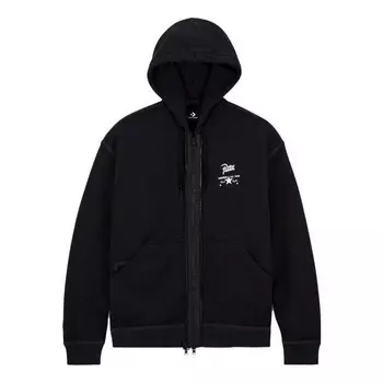 Толстовка x patta four-leaf clover utility fleece hoodie 'black' Converse, черный