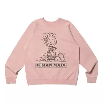 Толстовка x peanuts #2 charlie brown sweatshirt 'pink' Human Made, розовый