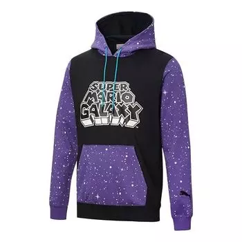 Толстовка x super mario crossover nintendo printing colorblock knit sports pullover black Puma, черный