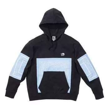 Толстовка x the north face bandana hooded sweatshirt 'black teal' Supreme, черный