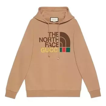 Толстовка x the north face cotton hoodie 'brown' Gucci, коричневый